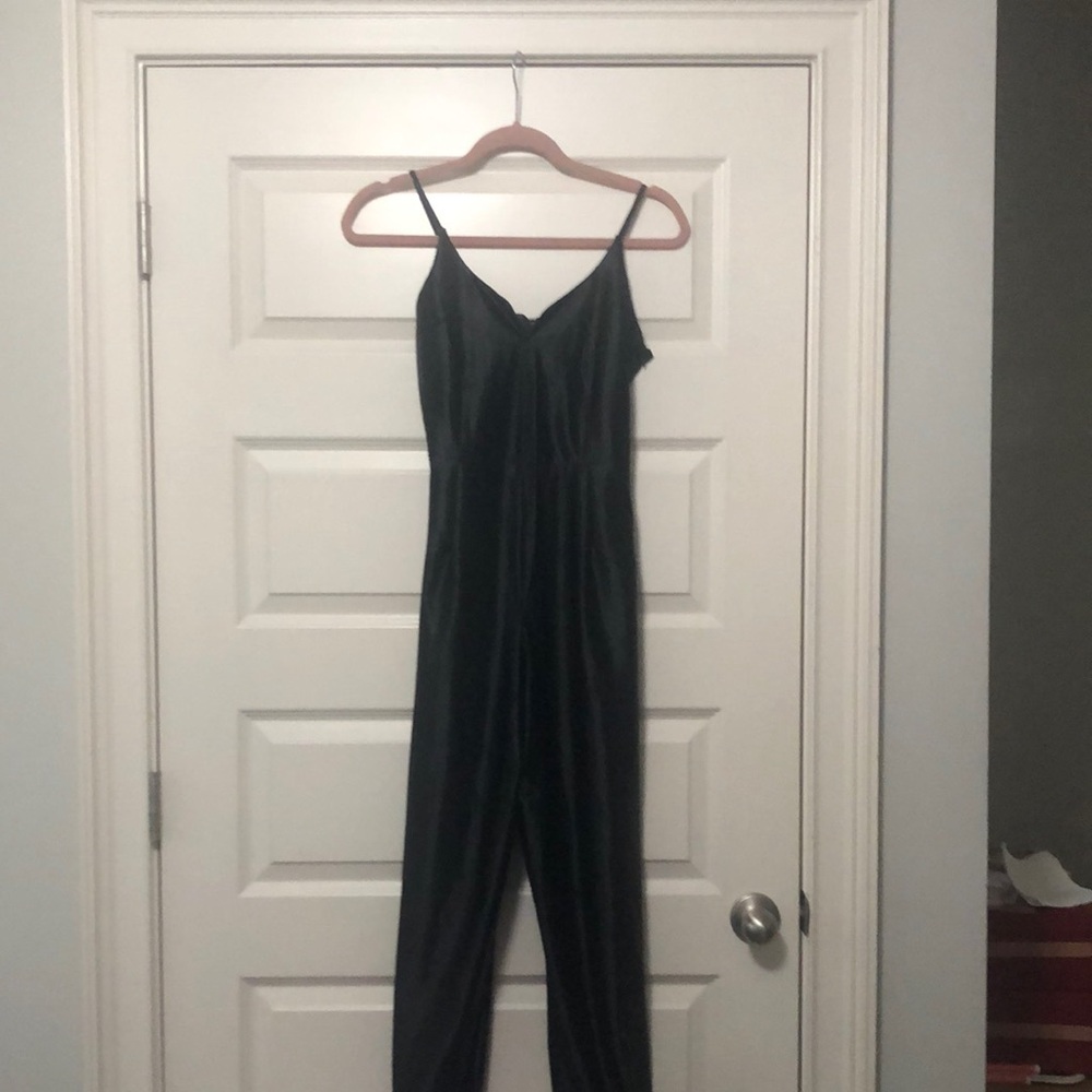 Chic Black Satin Jumpsuit